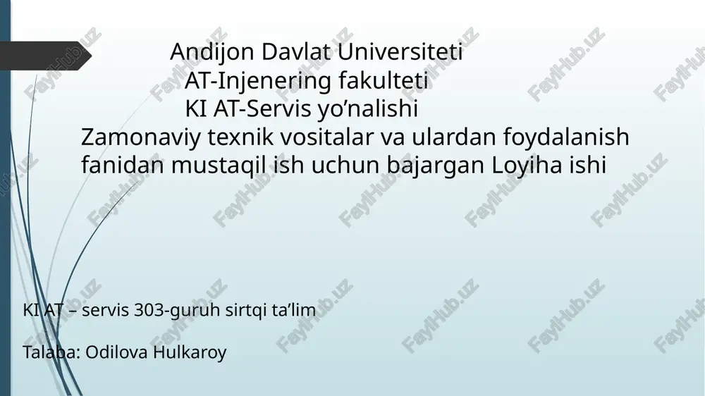 proyektorlar va ularning turlari — PPTX