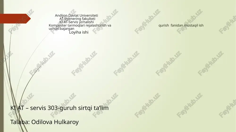 simsiz tarmoqlar bilan ishlash — PPTX
