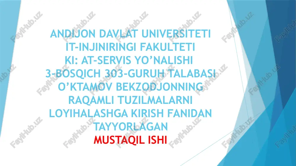 analog va raqamli tizimlar — PPTX