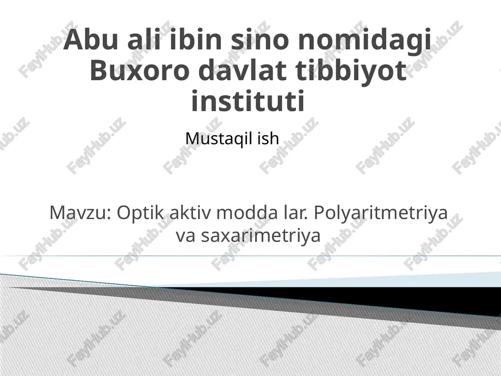 optik faol moddalar — PPTX