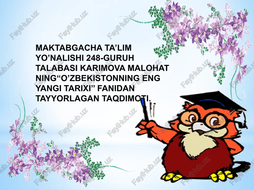 o'zbekistonning eng yangi tarixi — PPTX