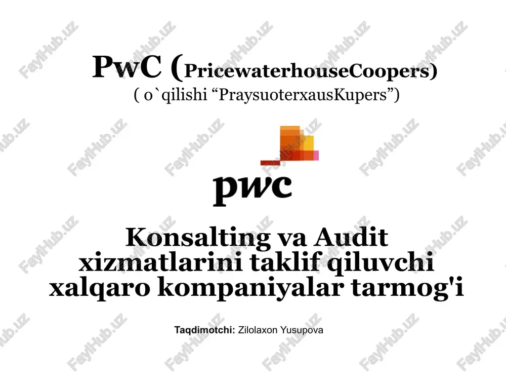 pricewaterhousecoopers (pwc) — PPTX