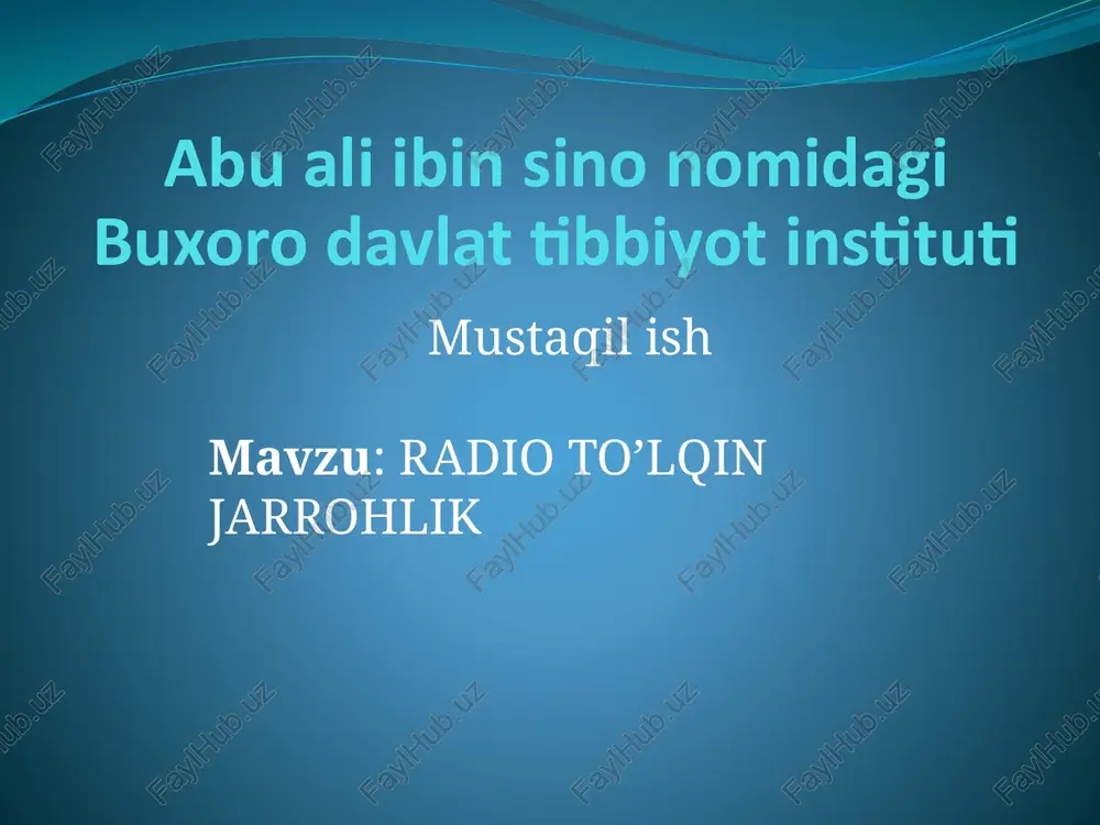 radio toʻlqin jarrohlik — PPTX