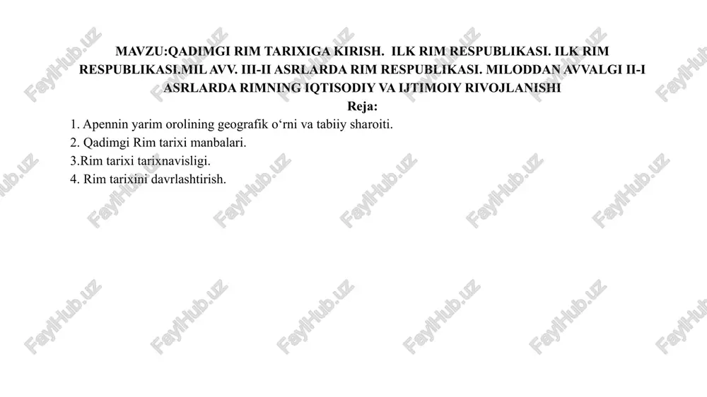 qadimgi rim tarixiga kirish — PPTX