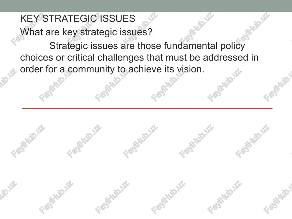 key strategic issues — PPTX