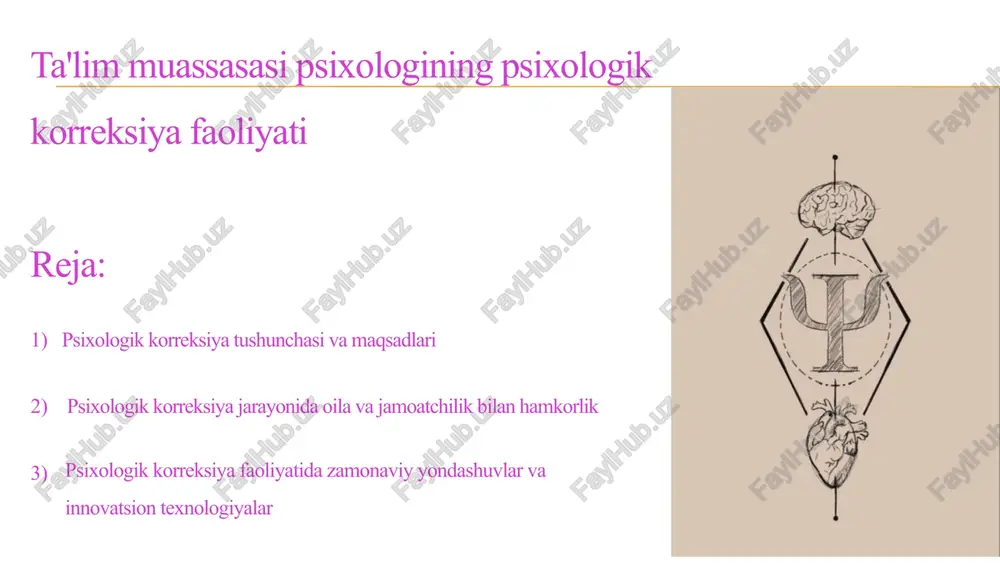 psixologik korreksiya faoliyati — PPTX
