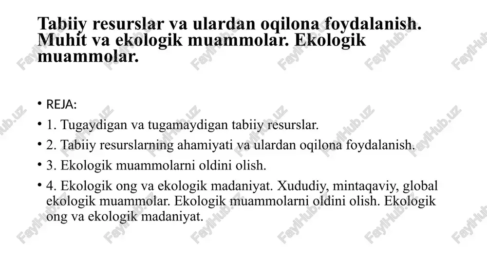 ekologik muammolar — PPTX