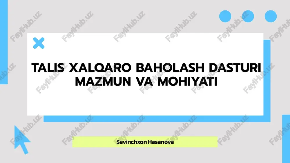 talis xalqaro baholash dasturi — PPTX