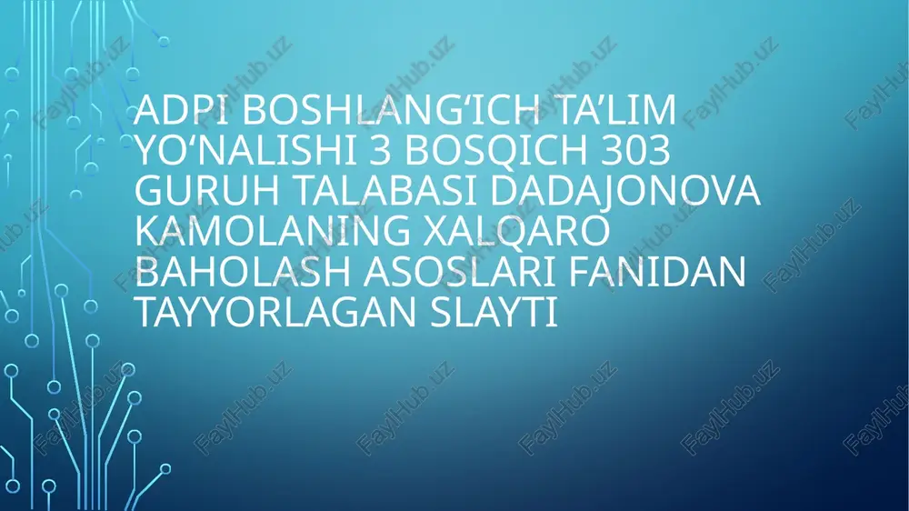 talis baholash dasturi — PPTX