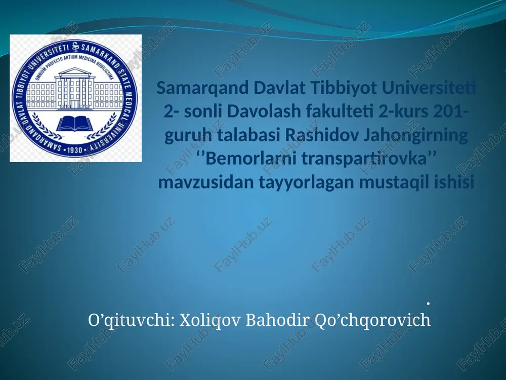 bemorlarni tashish — PPTX