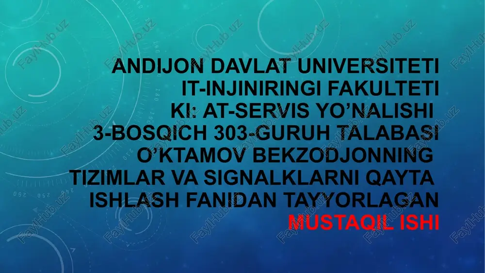 kriptografik algoritmalar va hujjat reolizatsiyasi — PPTX