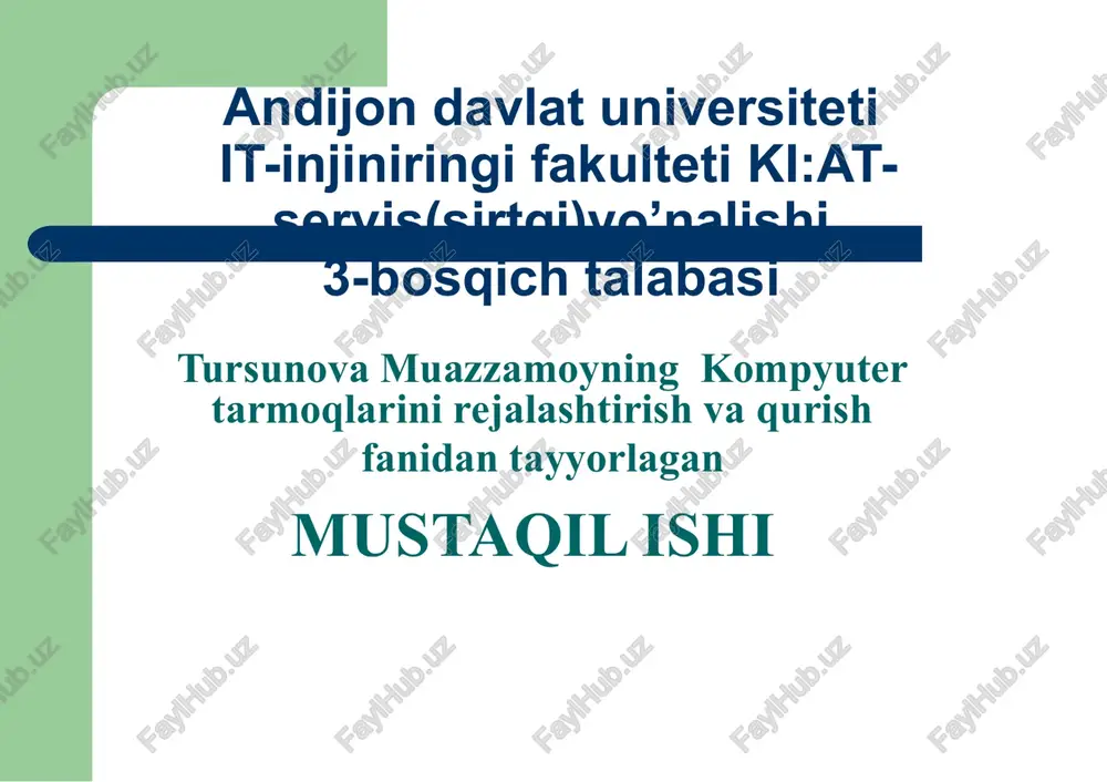kompyuter tarmoqlari — PPTX