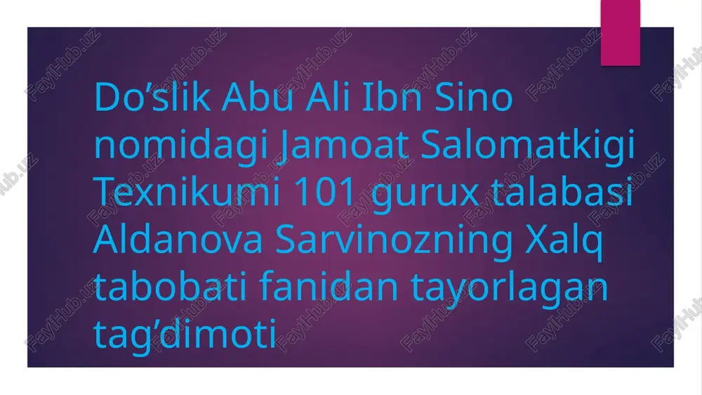 jamoat salomatkigi texnikumi 101 — PPTX