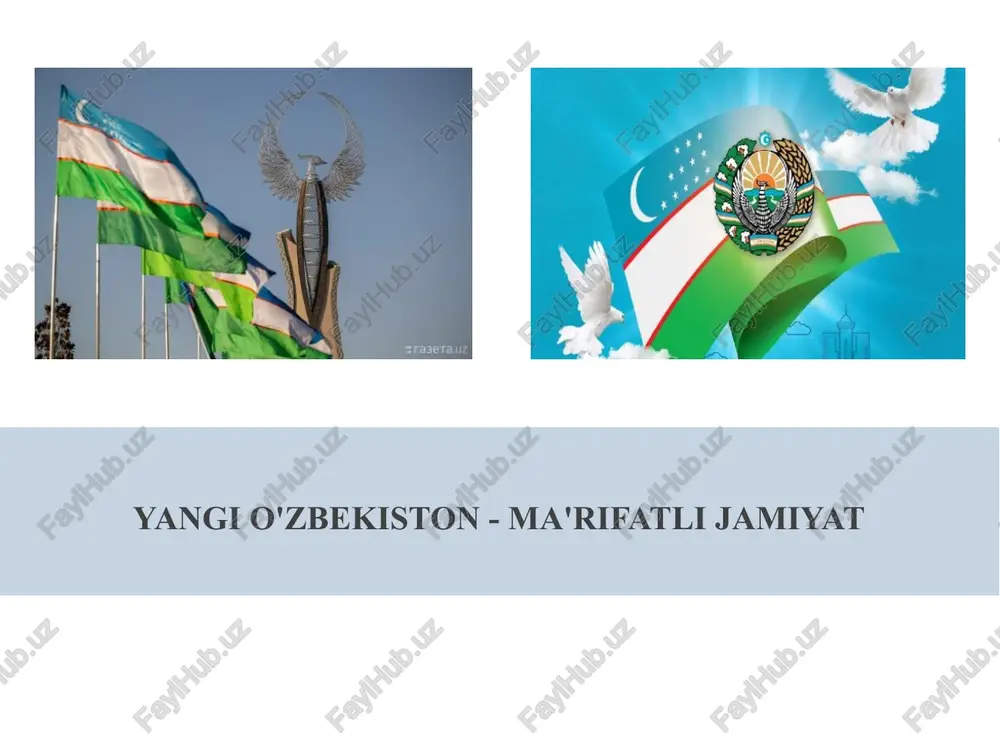 yangi o'zbekiston - ma'rifatli jamiyat — PPTX