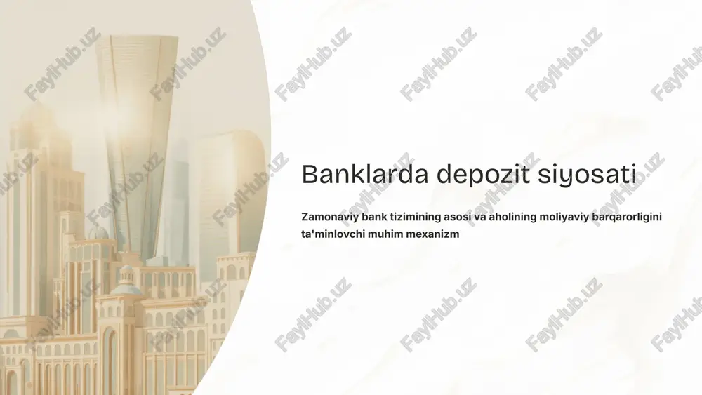 banklarda depozit siyosati — PPTX