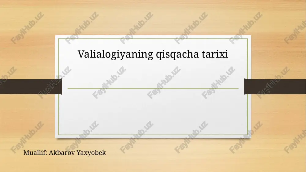 valiologiya — PPTX