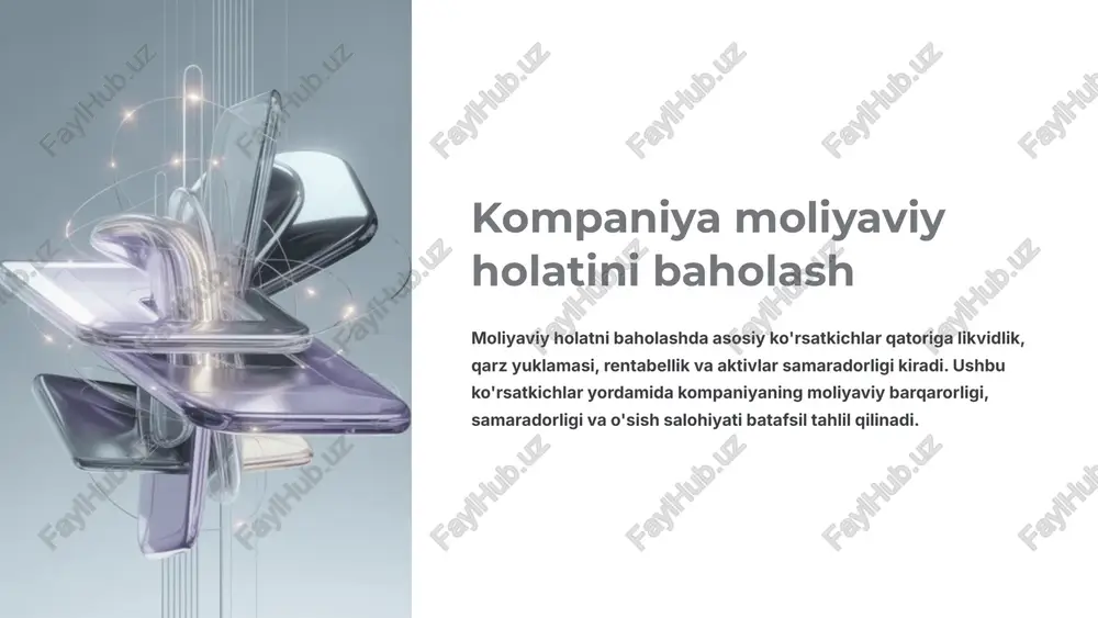 kompaniya moliyaviy holatini baholash — PPTX
