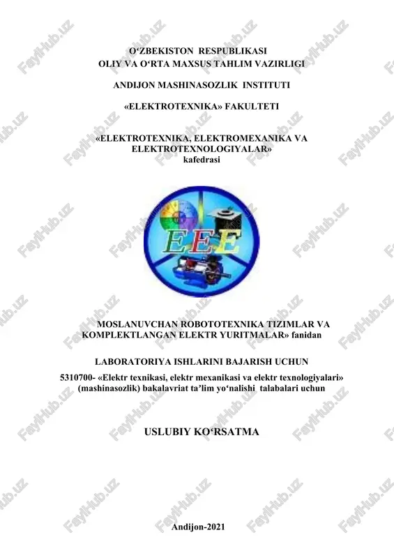 elektrotexnika, elektromexanika va elektrotexnologiyalar — DOCX
