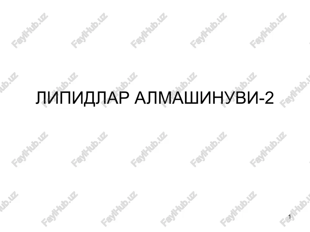 lipidlar almashinuvi-2 — PPTX