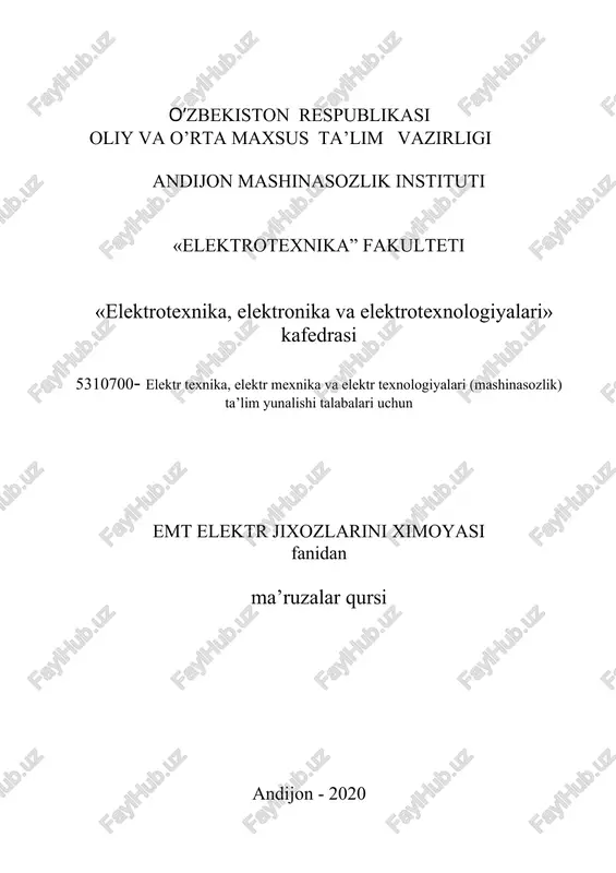 emt elektr jixozlarini ximoyasi — DOC