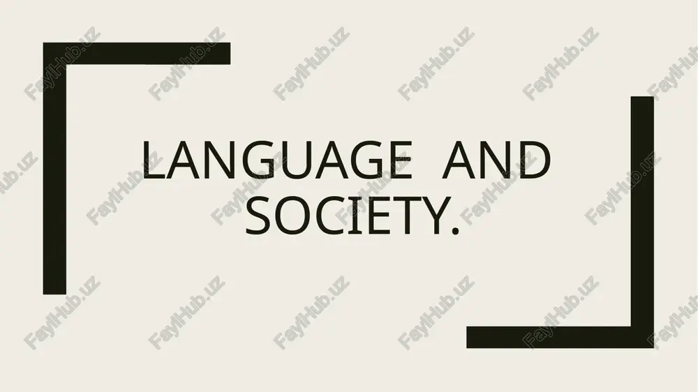 language and society — PPTX