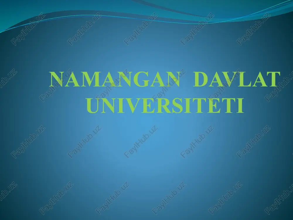 namangan davlat universiteti — PPTX