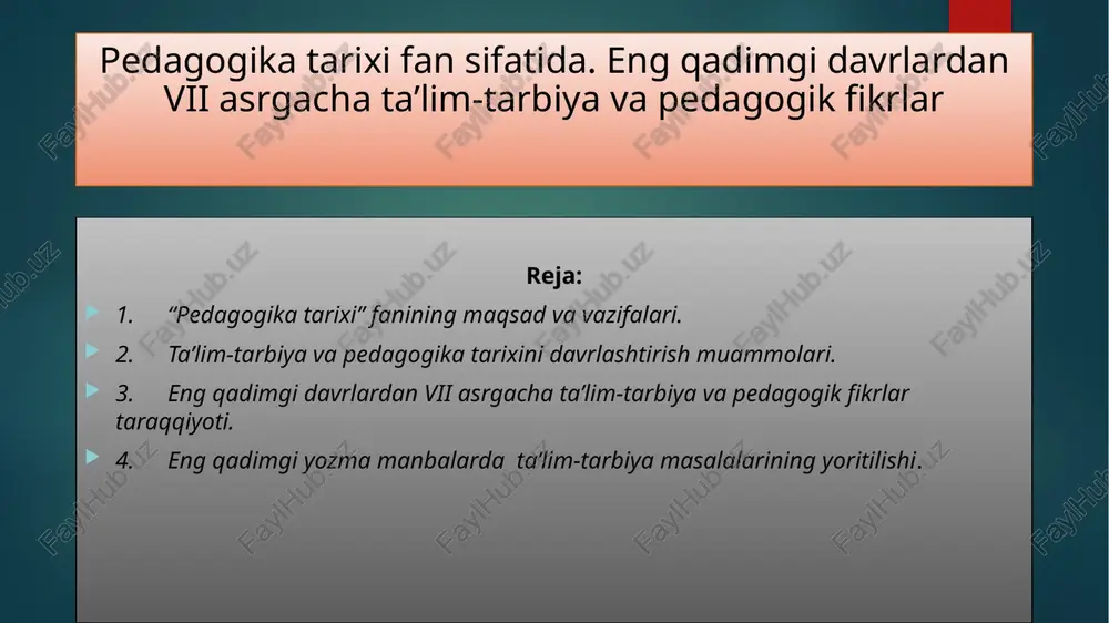 pedagogika tarixi — PPTX