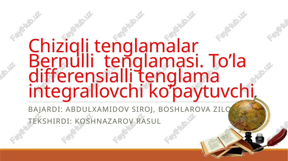 chiziqli differensial tenglamalar — PPTX