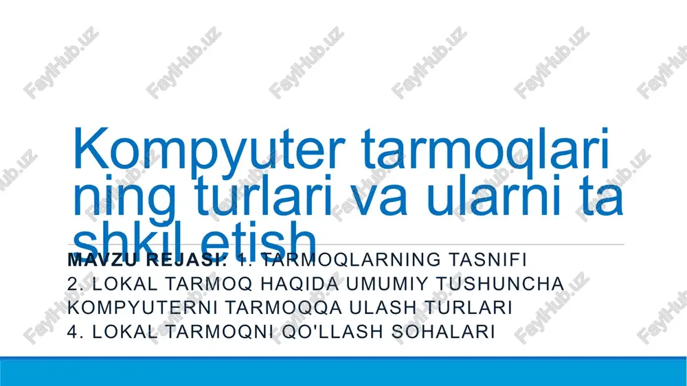 kompyuter tarmoqlari — PPTX