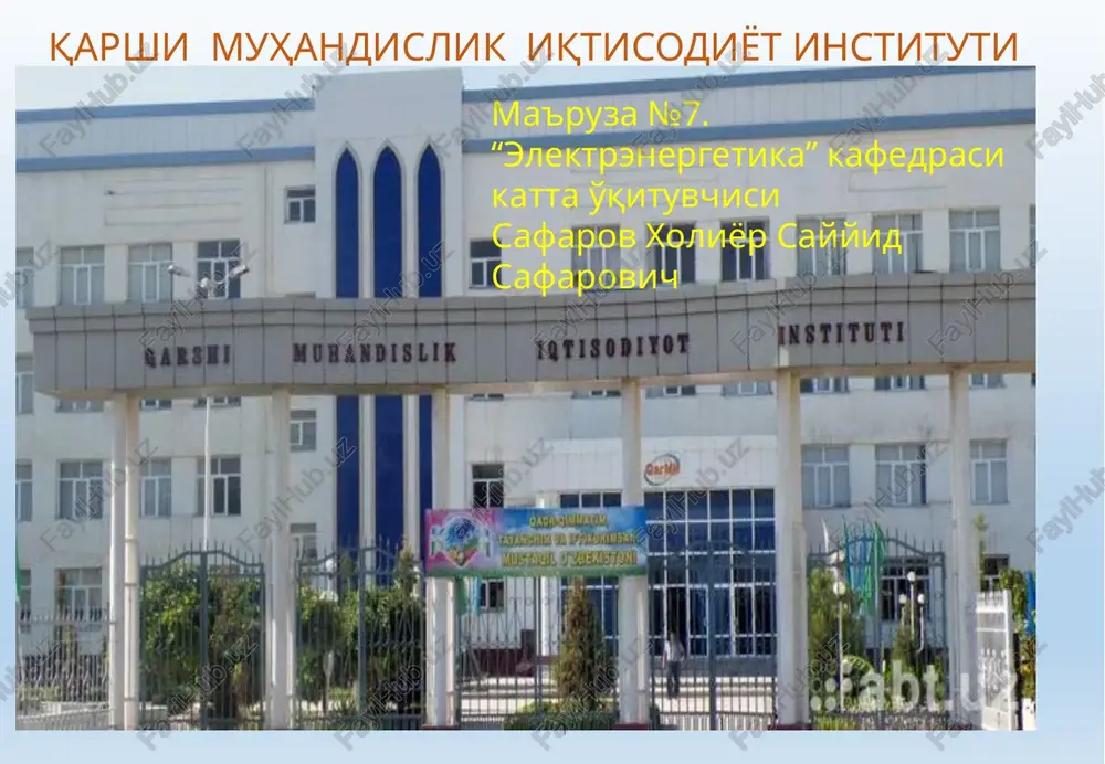 elektr tizimi sxemasi — PPTX