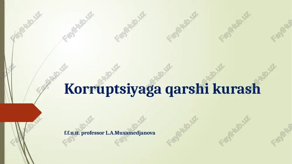 korruptsiyaga qarshi kurash — PPTX