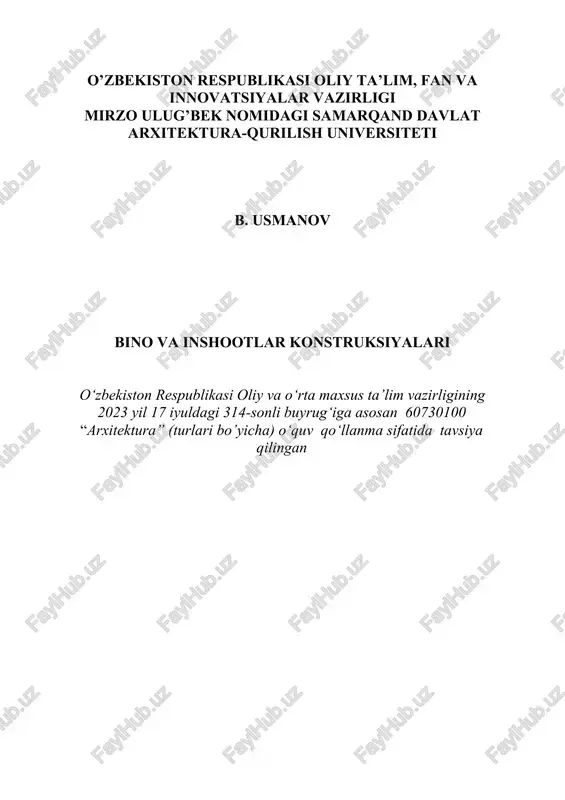 bino va inshootlar konstruksiyalari — DOCX