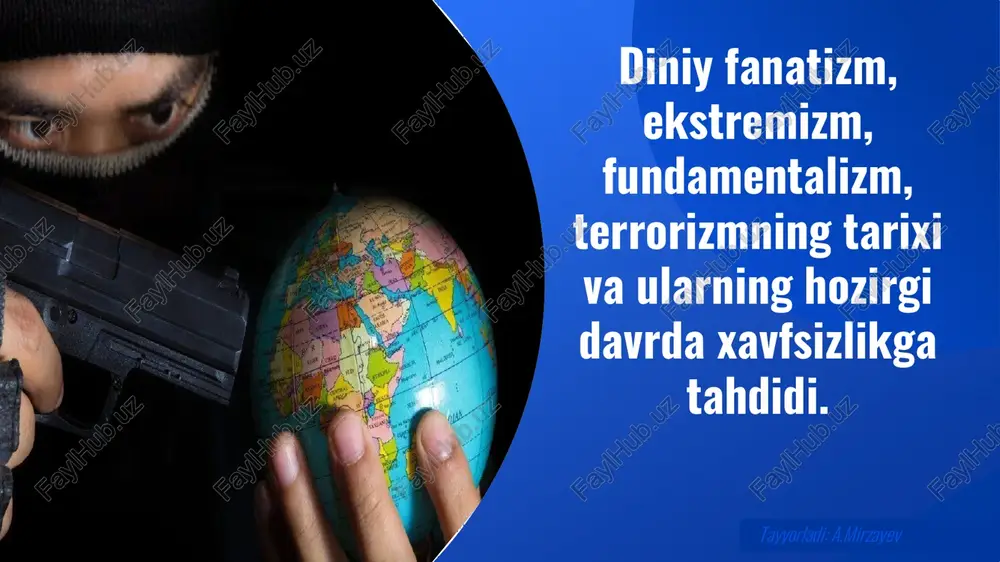 diniy fanatizm, ekstremizm, fundamentalizm, terrorizmning tarixi — PDF