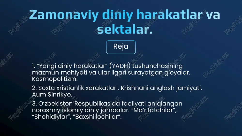yangi diniy harakatlar (yadh) — PDF