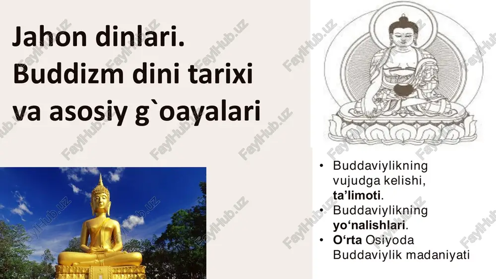 buddizm dini tarixi va asosiy g`oayalari — PDF