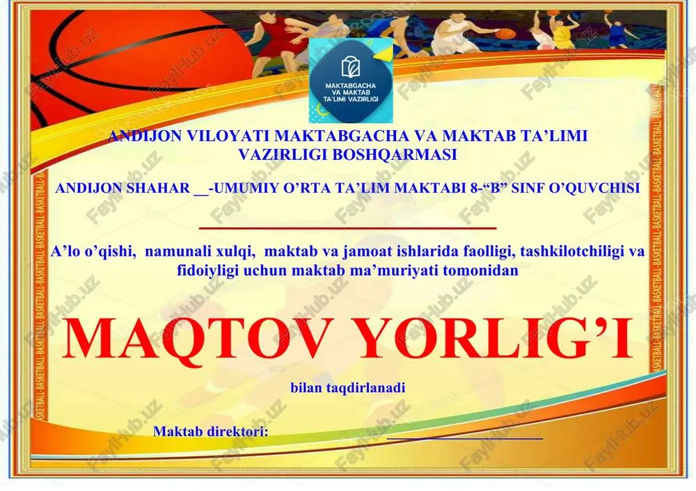 faxriy yorliq — DOCX