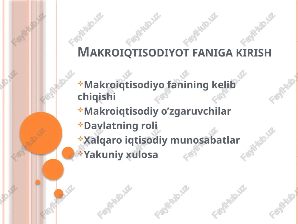 makroiqtisodiyot faniga kirish — PPTX