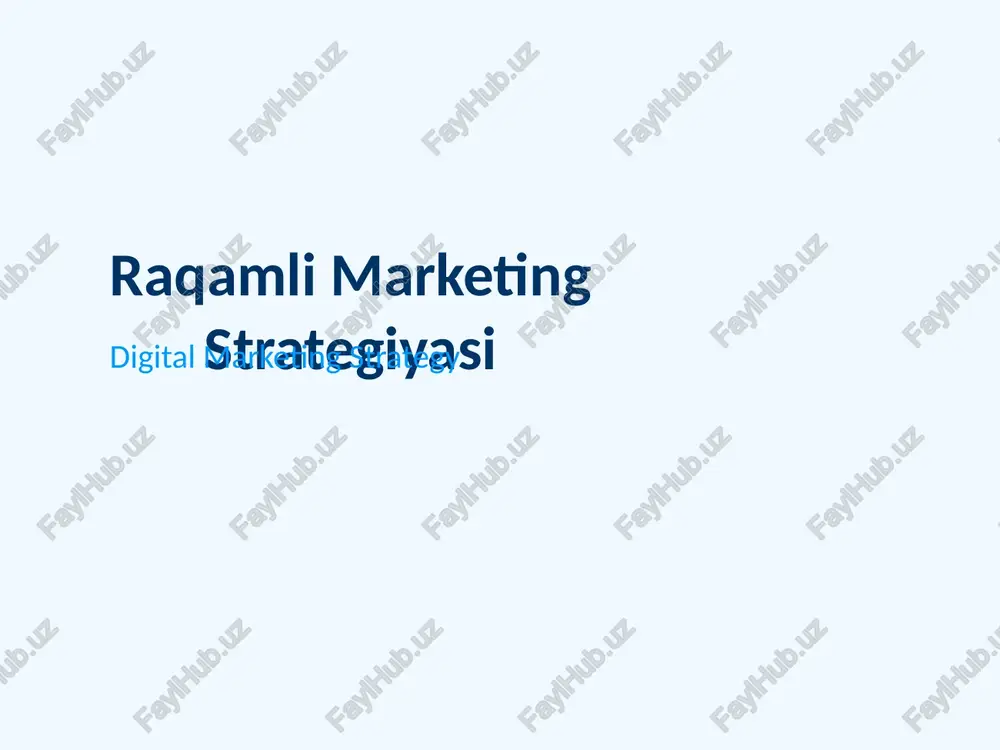 taqdimot raqamli marketing mavzusi asosida — PPTX