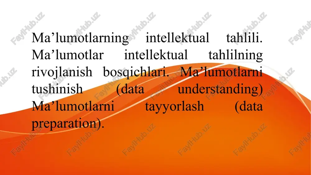 ma’lumotlarning intellektual tahlili — PPTX