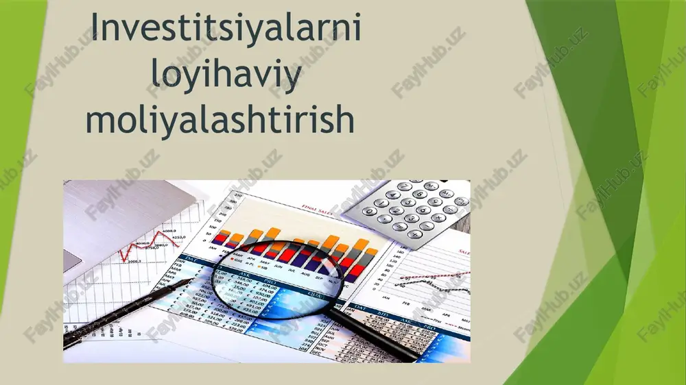 investitsiyalarni loyihaviy moliyalashtirish — PPTX
