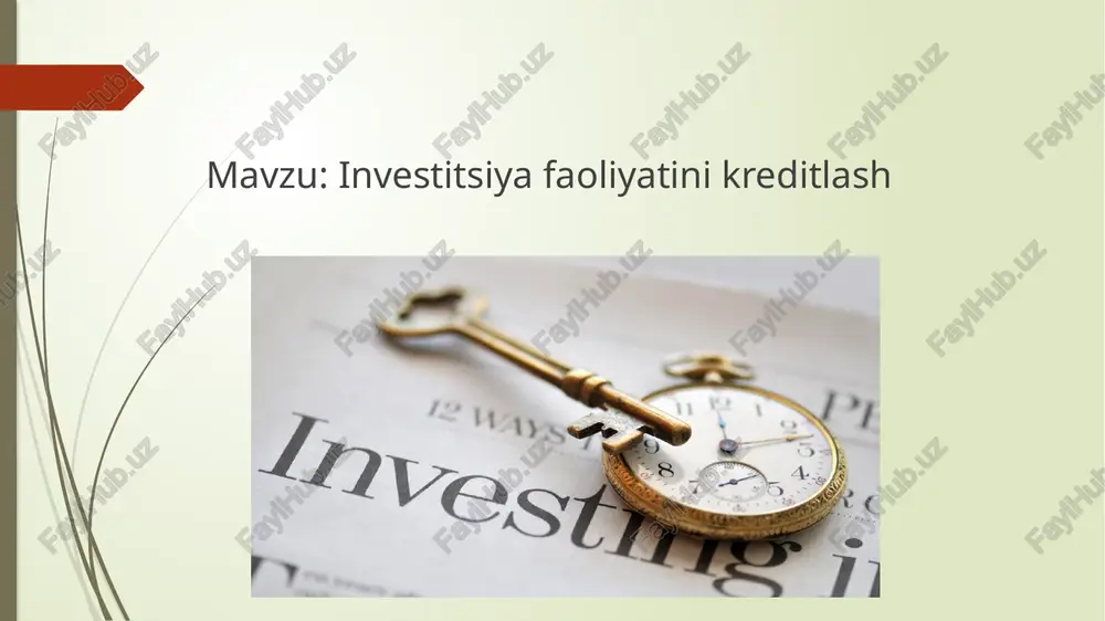 investitsiya faoliyatini kreditlash — PPTX