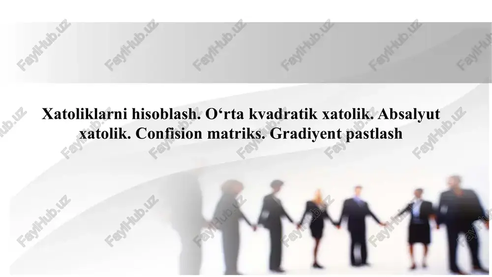 xatoliklarni hisoblash. o'rta kvadratik xatolik. — PPTX