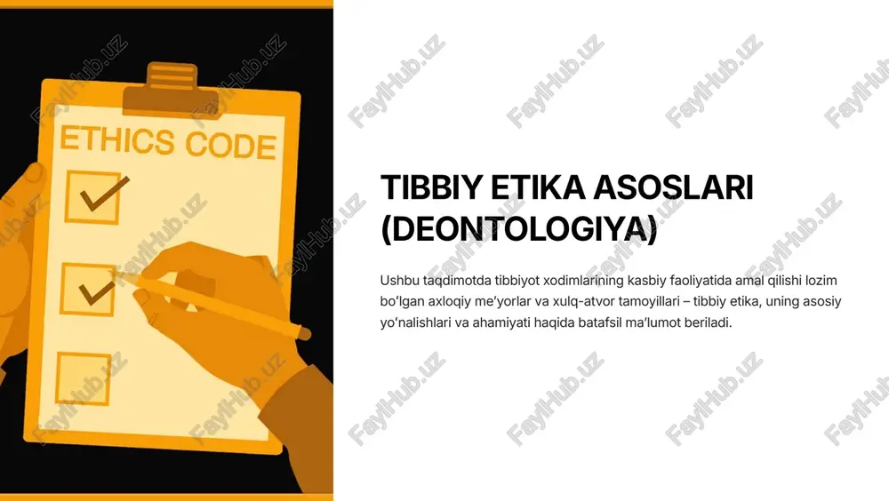 tibbiy etika asoslari (deontologiya) — PDF