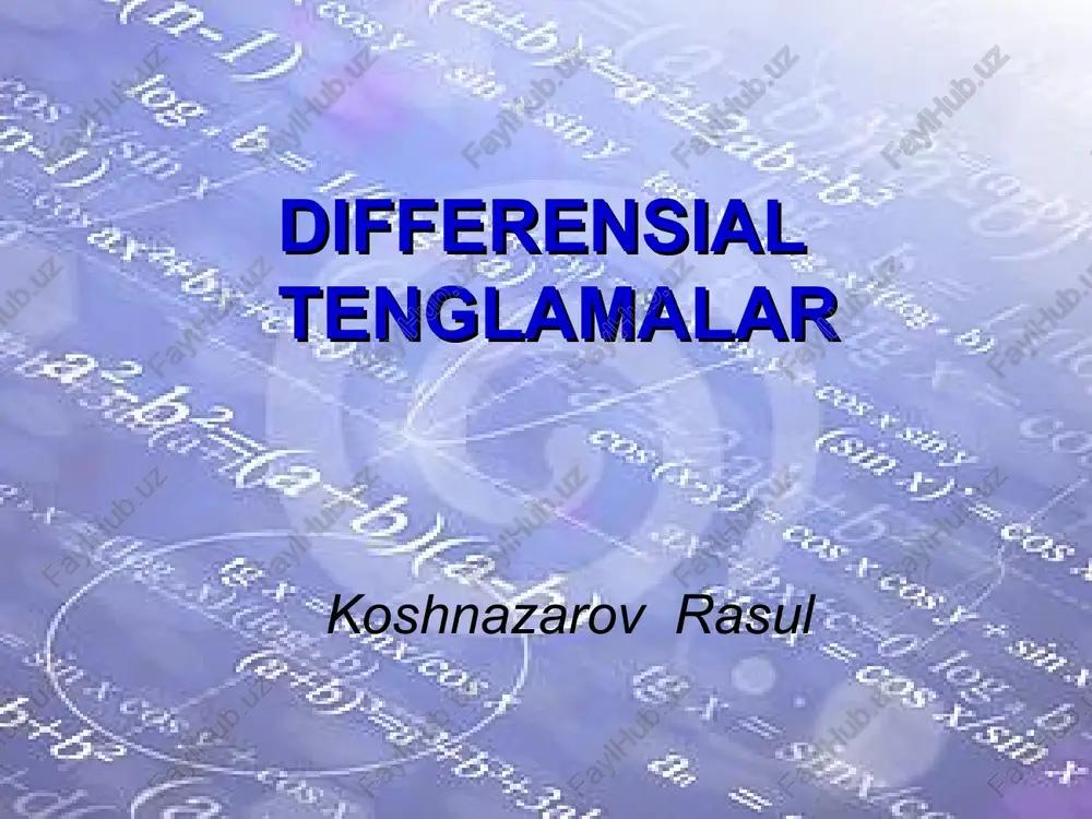 differensial tenglamalar — PPT
