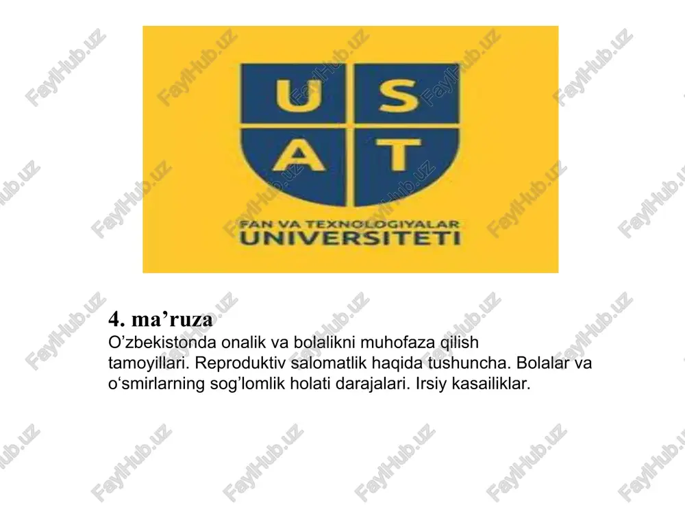onalik va bolalikni muhofaza qilish tamoyillari — PPT