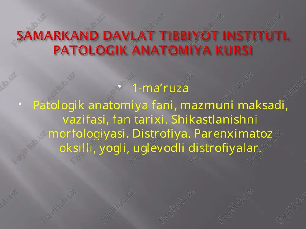 patologik anatomiya kursi — PPT