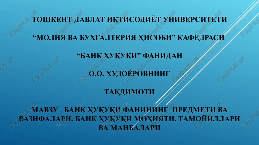 bank huquqi — PPT
