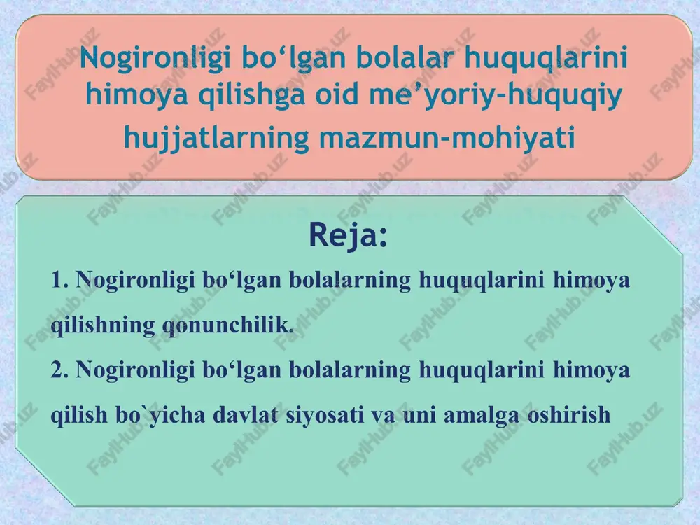 nogironlarning huquqiy himoyalari — PPT