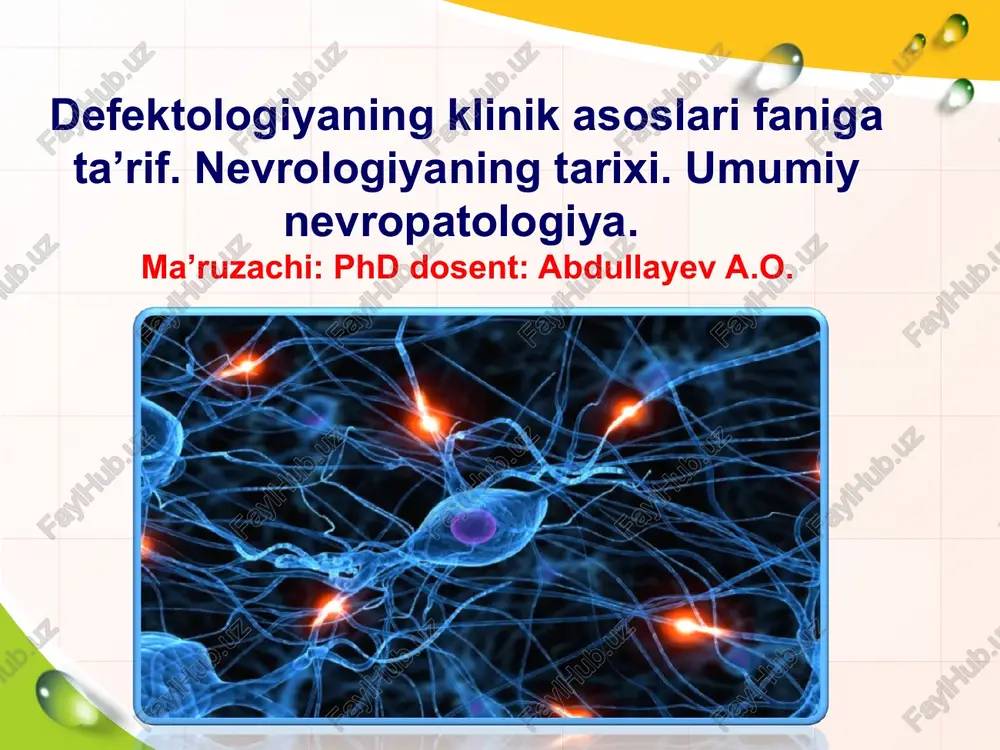 defektologiyaning klinik asoslari faniga ta’rif — PPT
