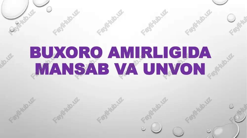 buxoro amirligining davlat boshqaruvi — PPTX